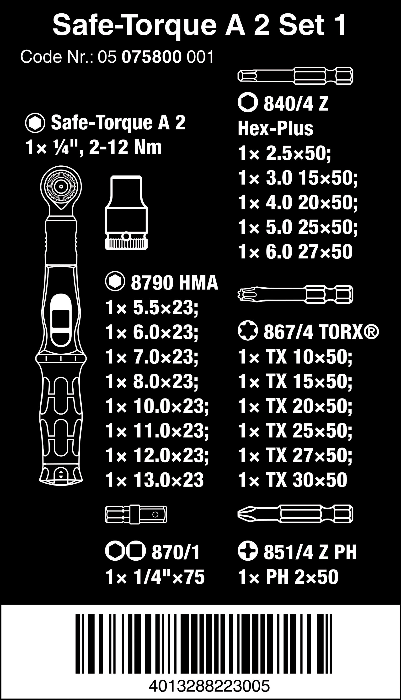 Wera 05075832001 Safe-Torque A 2 Set 1