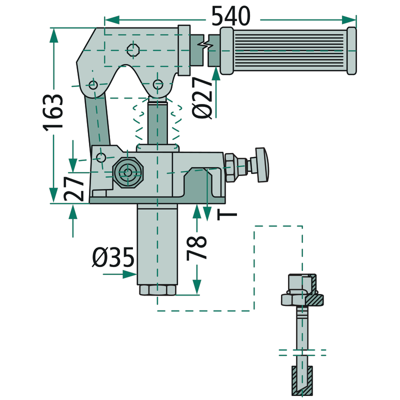 Handpumpe Hydraulik - einfachwirkend mit Druckbegrenzungsventil Serie PRB
