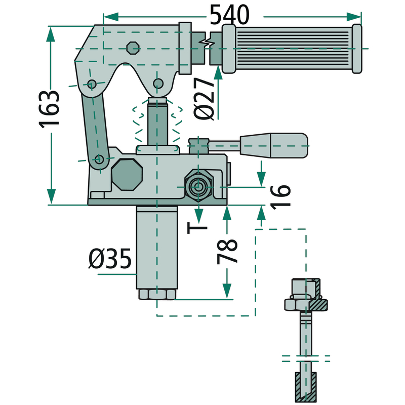 Handpumpe Hydraulik - doppeltwirkend mit Druckbegrenzungsventil Serie PRBD