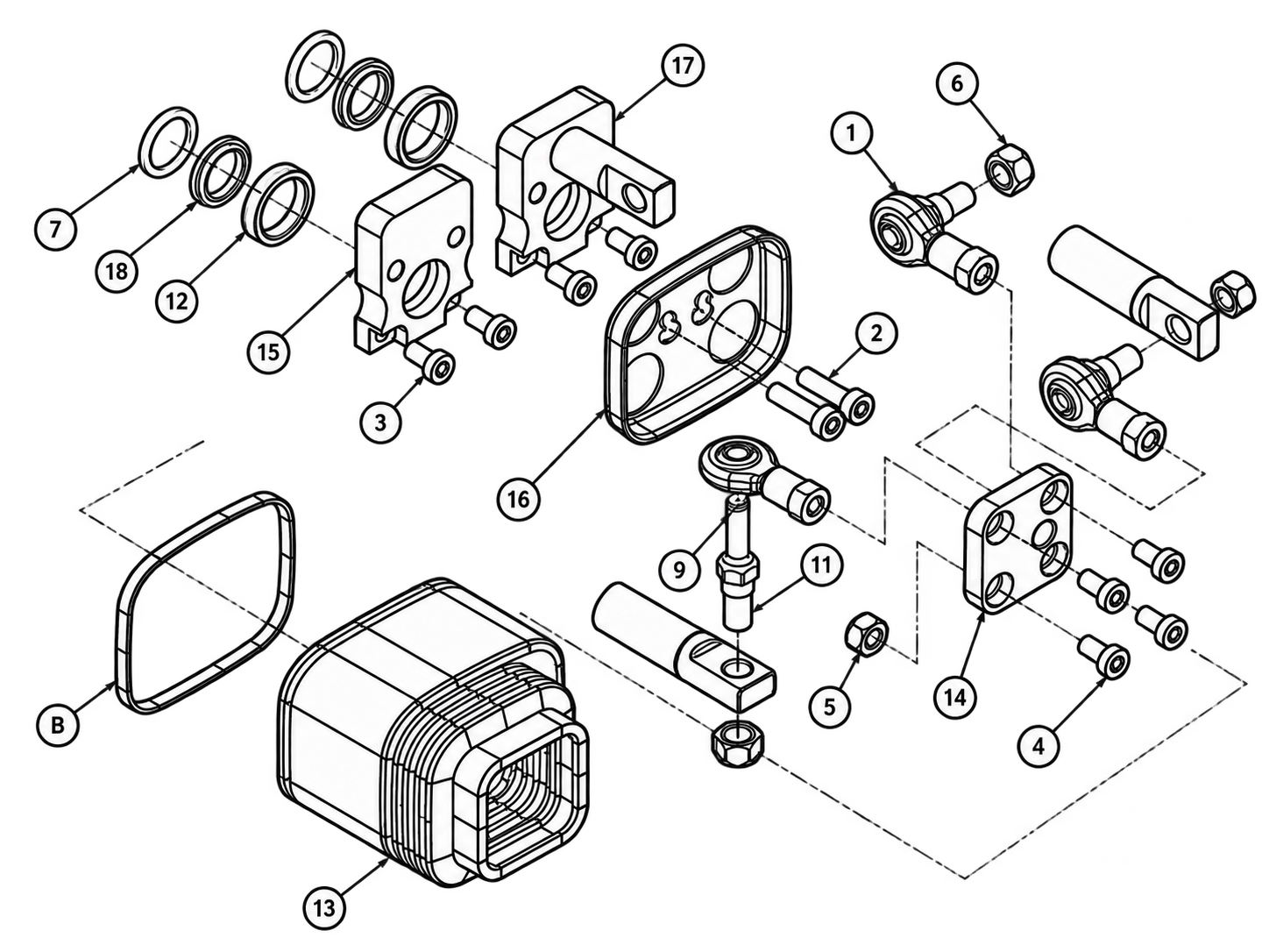 Kreuzkoordinatenhebel Anbausatz - HydroControl HC-M45