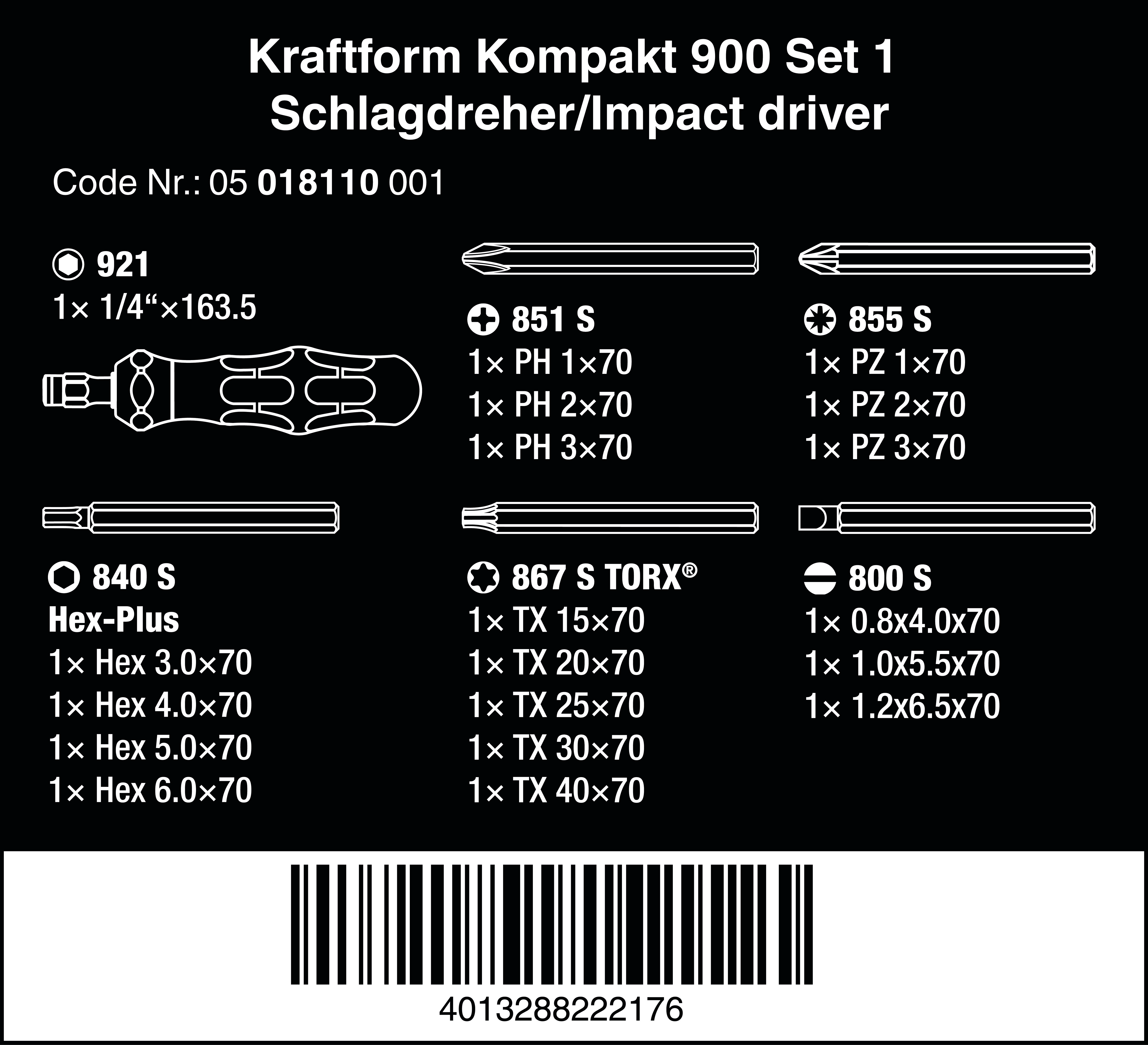 Wera 05018110001 KK 900 Set 1