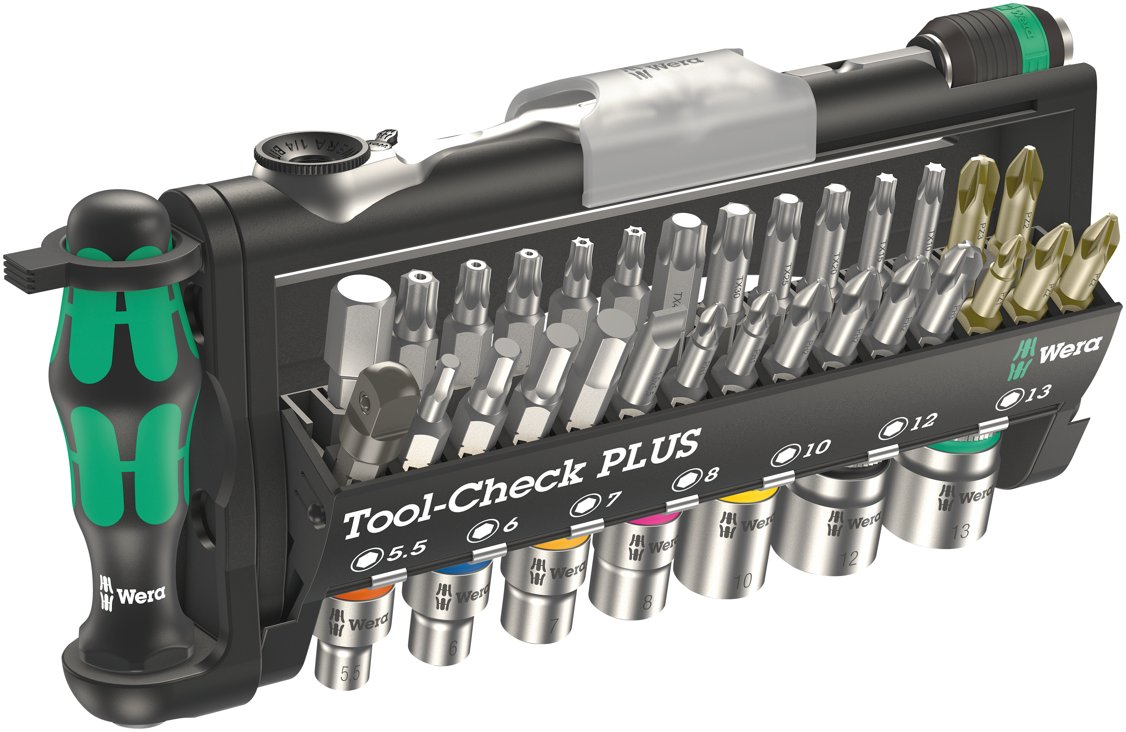 Wera 05056490001 Tool-Check Plus Bit-Sortiment Bitsatz Knarre Kreuz Schlitz Torx