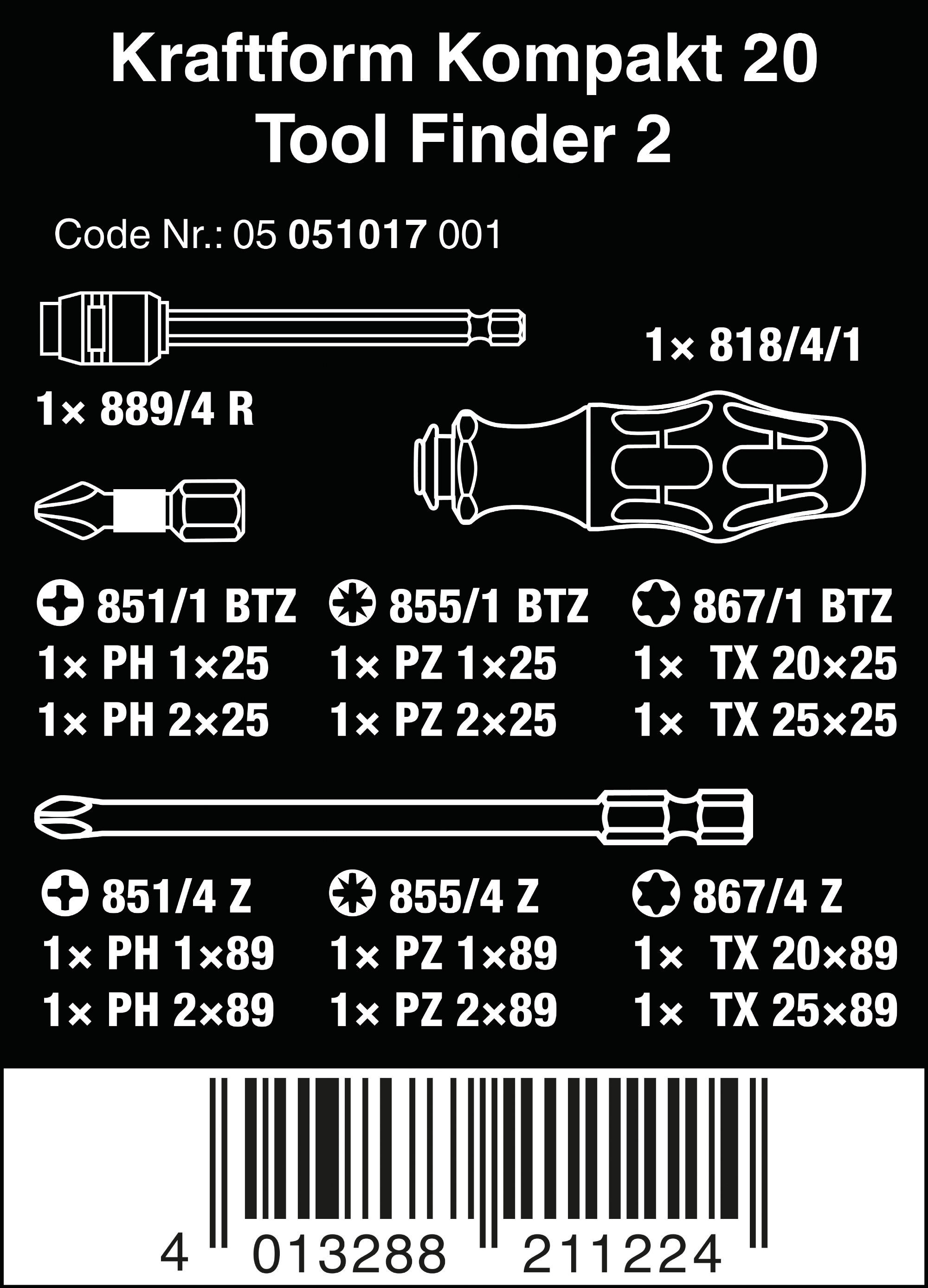 Wera 05051017001 KK 20 Tool Finder 2