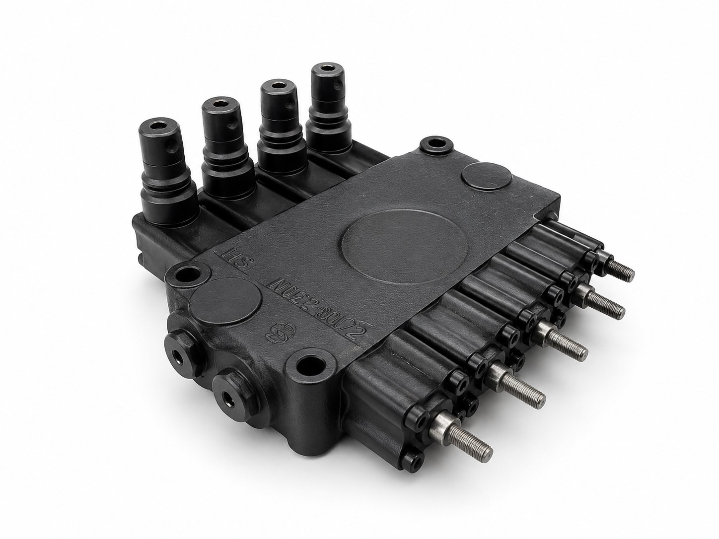 Monoblock 4-fach 45 l/min (manuell) doppelwirkend, federzentriert und Aufnahme für Hebelverlängerung