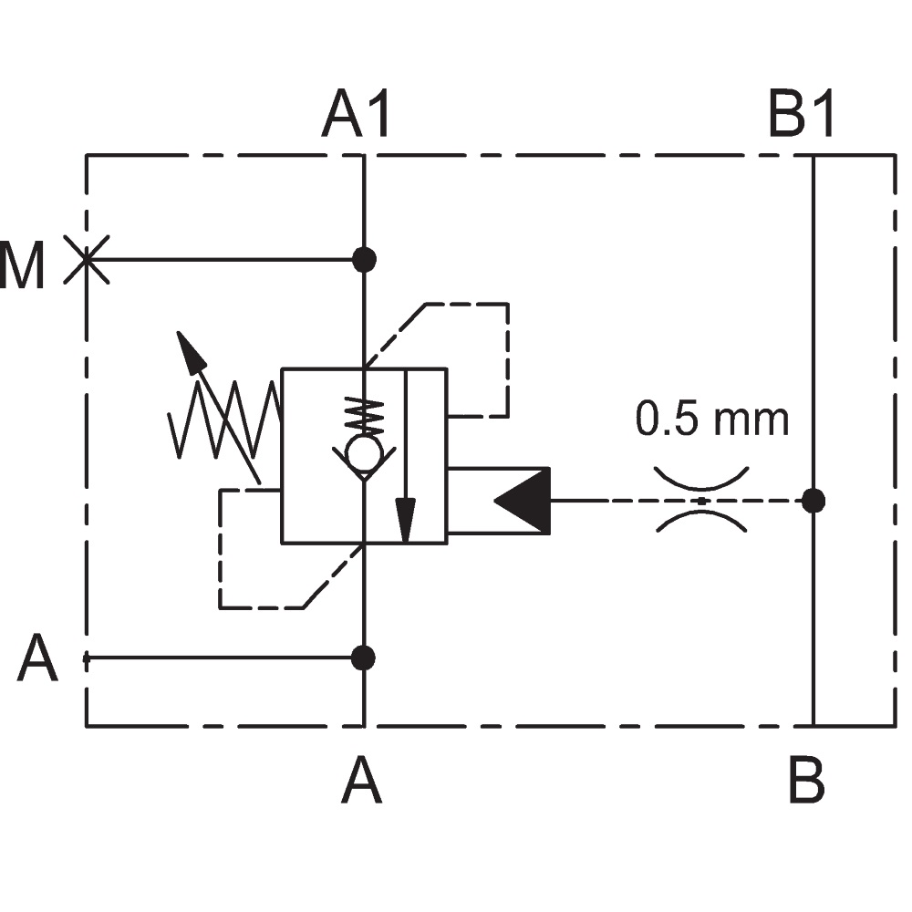 Senkbremsventil einfach - 70l/min, Flanschbauweise 30x30 - NEM LHD05