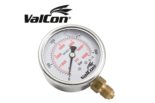 Glyzerinmanometer Ø 63mm | 0 - 600 bar | 1/4" Anschluss unten