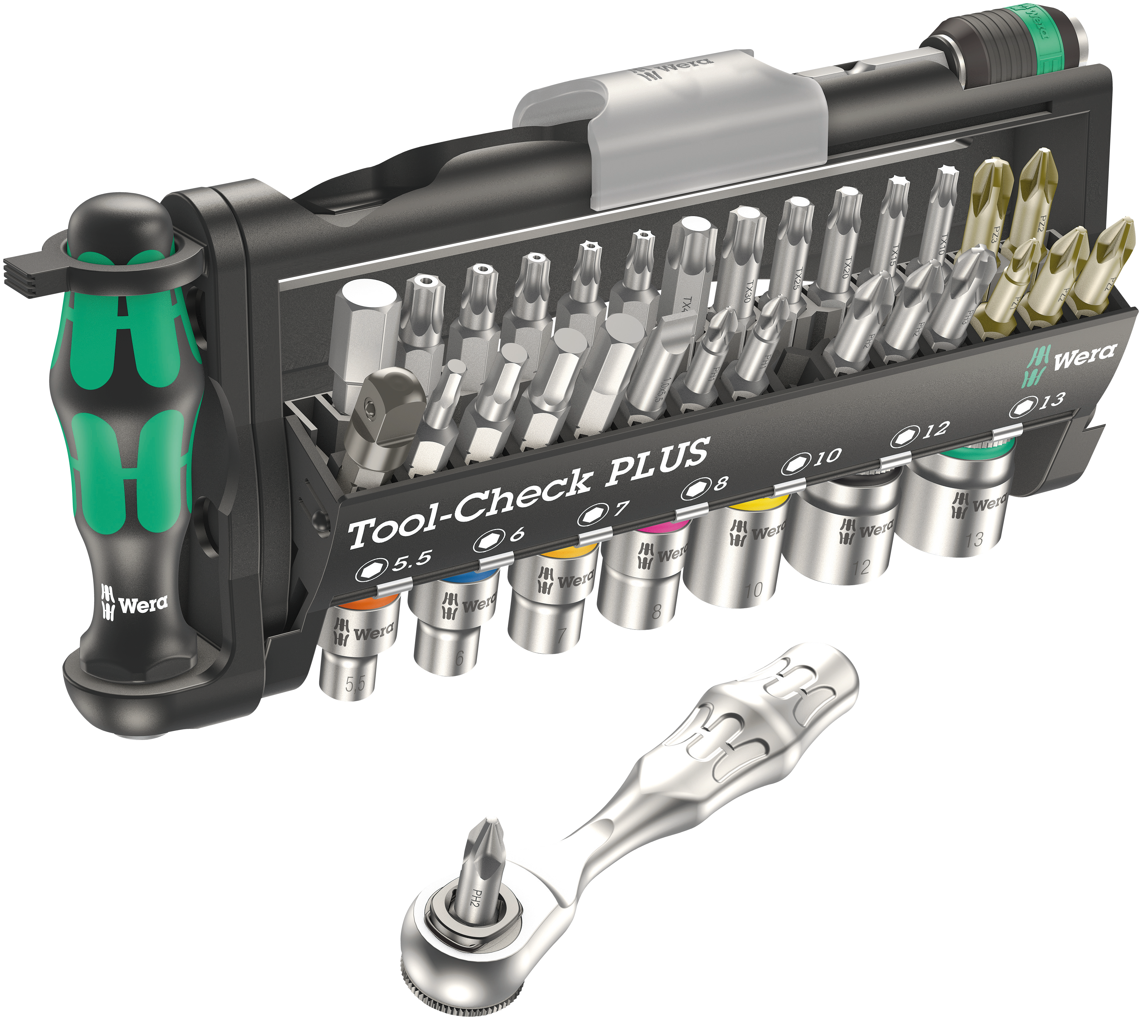 Wera 05056490001 Tool-Check Plus Bit-Sortiment Bitsatz Knarre Kreuz Schlitz Torx
