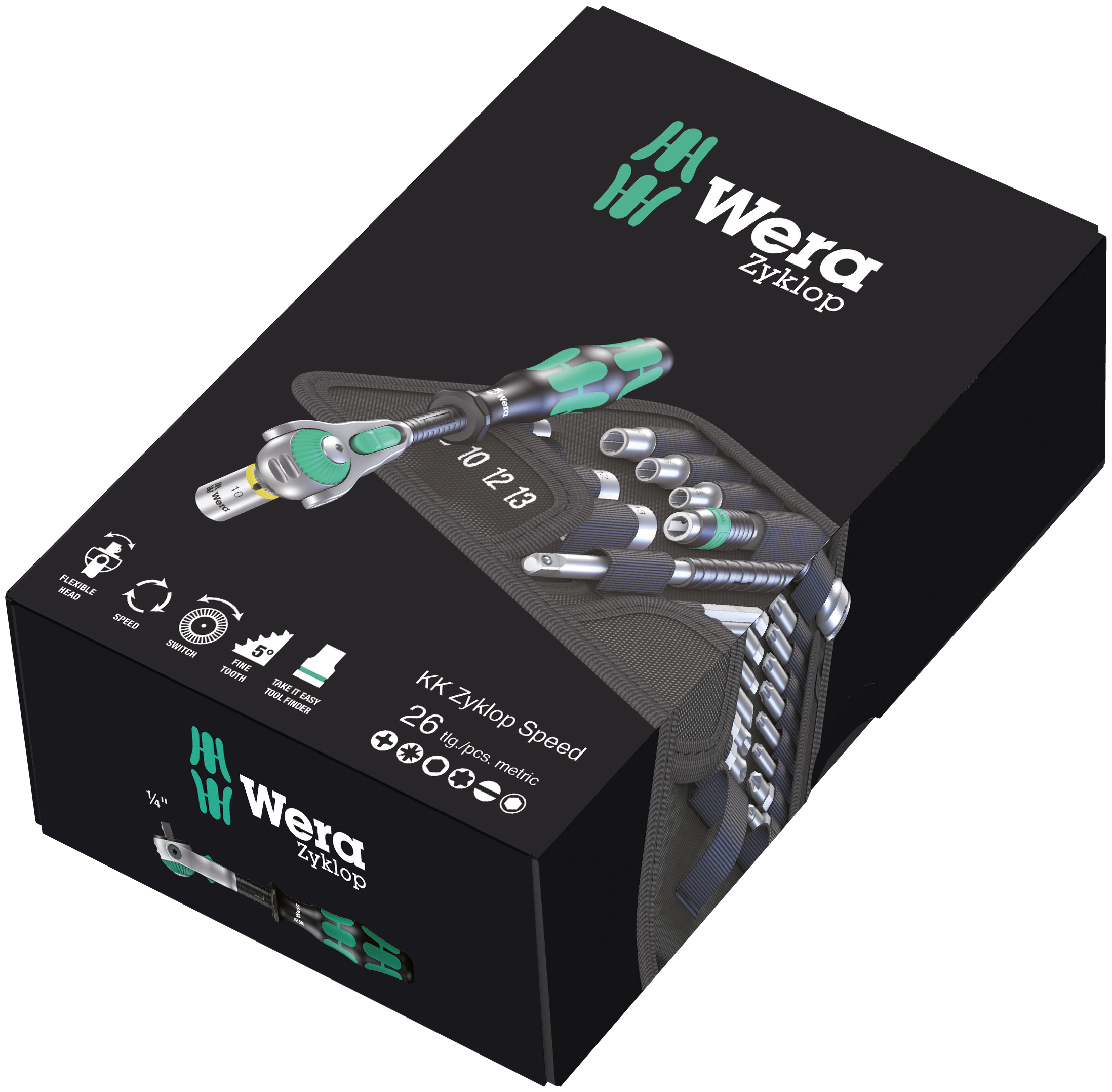 Wera 05051045001 Kraftform Kompakt Zyklop Speed Knarrensatz Steckschlüsselsatz