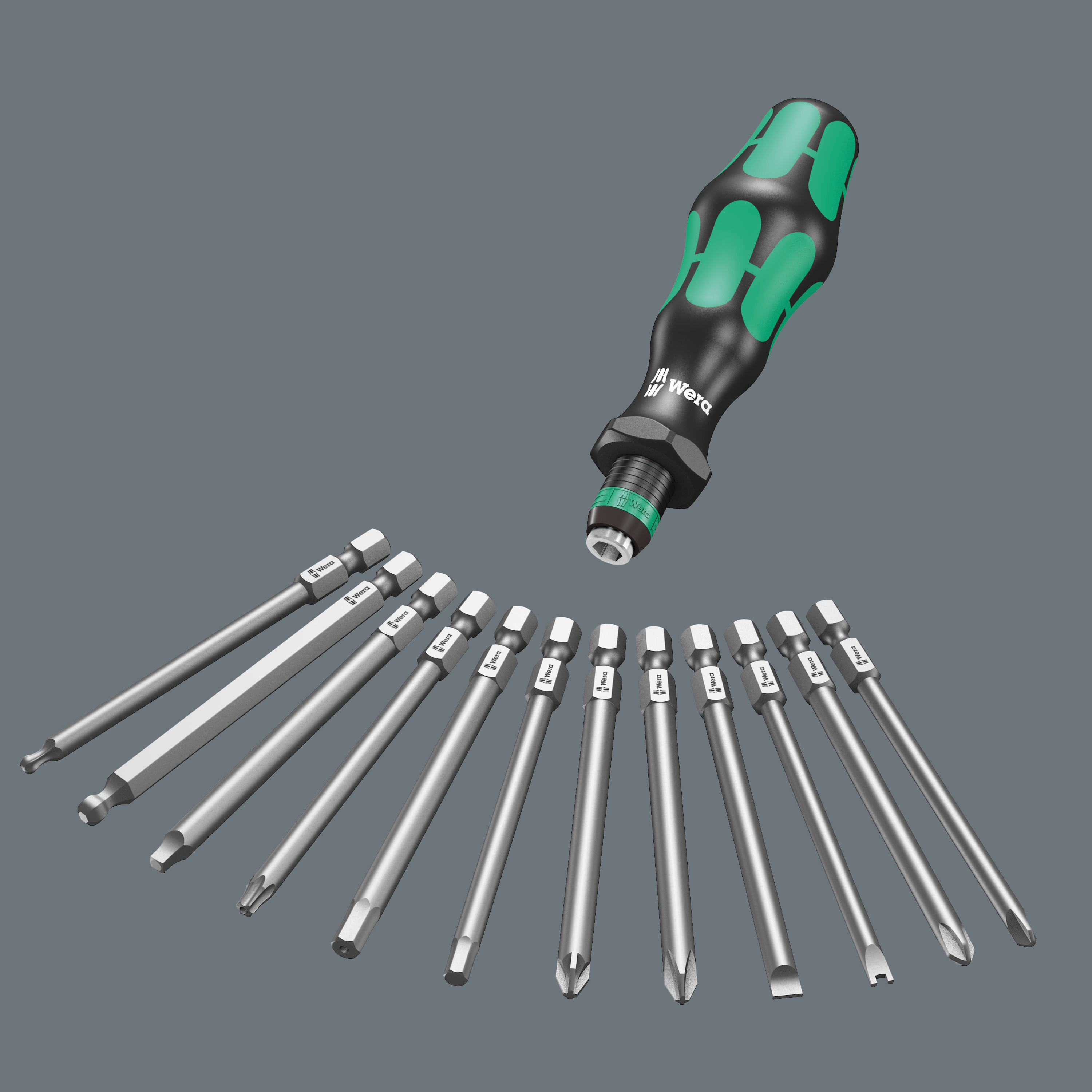 Wera 05059295001 Kraftform Kompakt 60 Bit-Sortiment Schraubendreher Werkzeug-Set