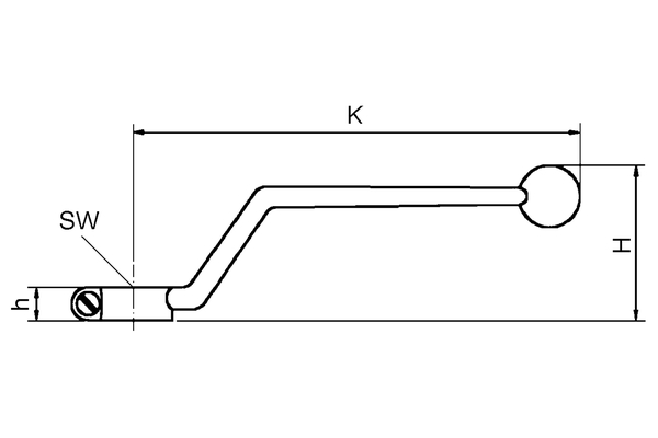 Griff für Kugelhahn DN04 - DN40 (76,0mm-211,0mm) ValCon®