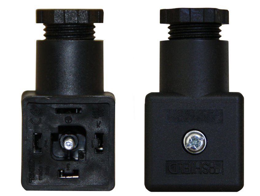 Magnetventilstecker  3-polig + PE nach EN 175301-803 / DIN 43650